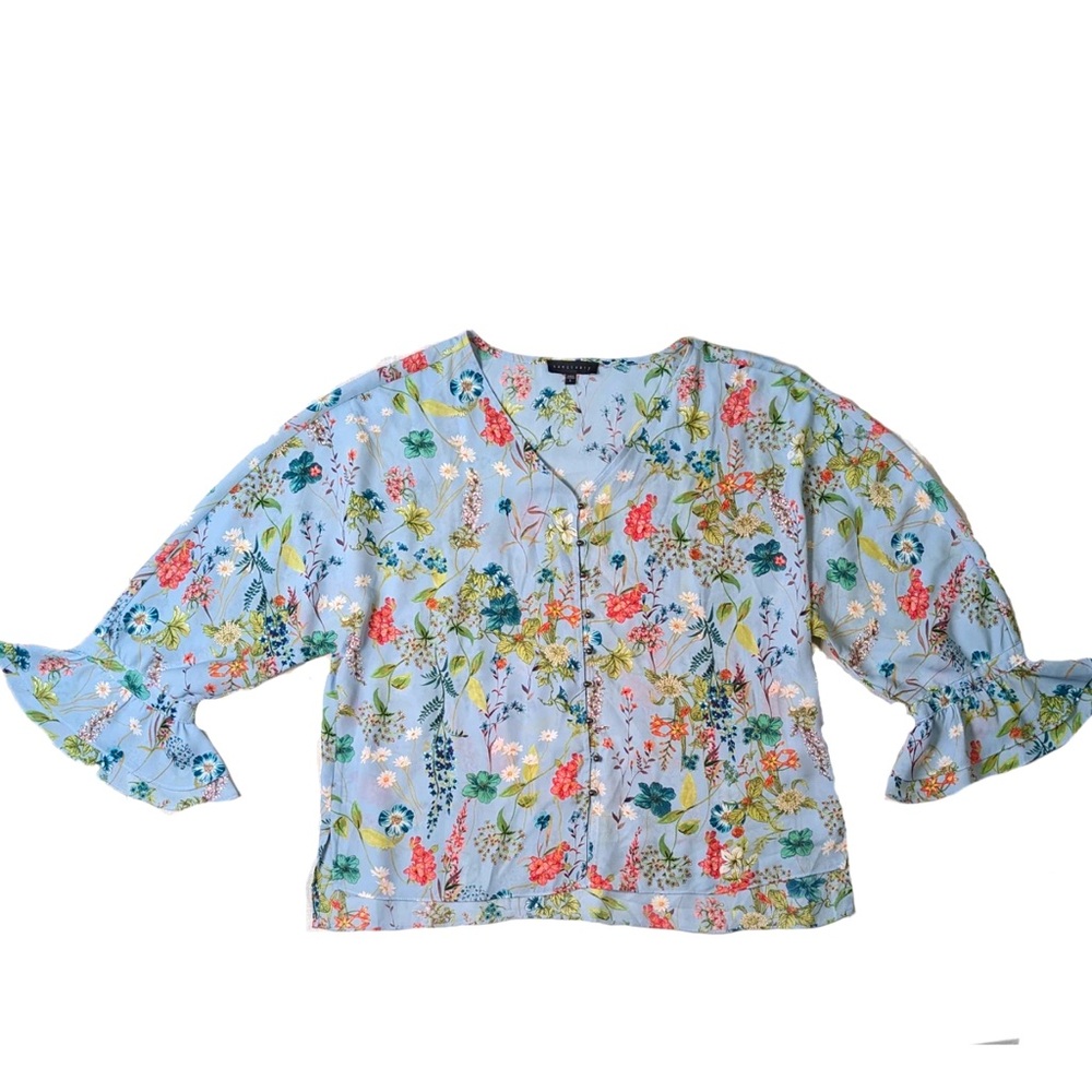 Sanctuary Button-up Floral Blouse Size Large - Picture 13 of 14